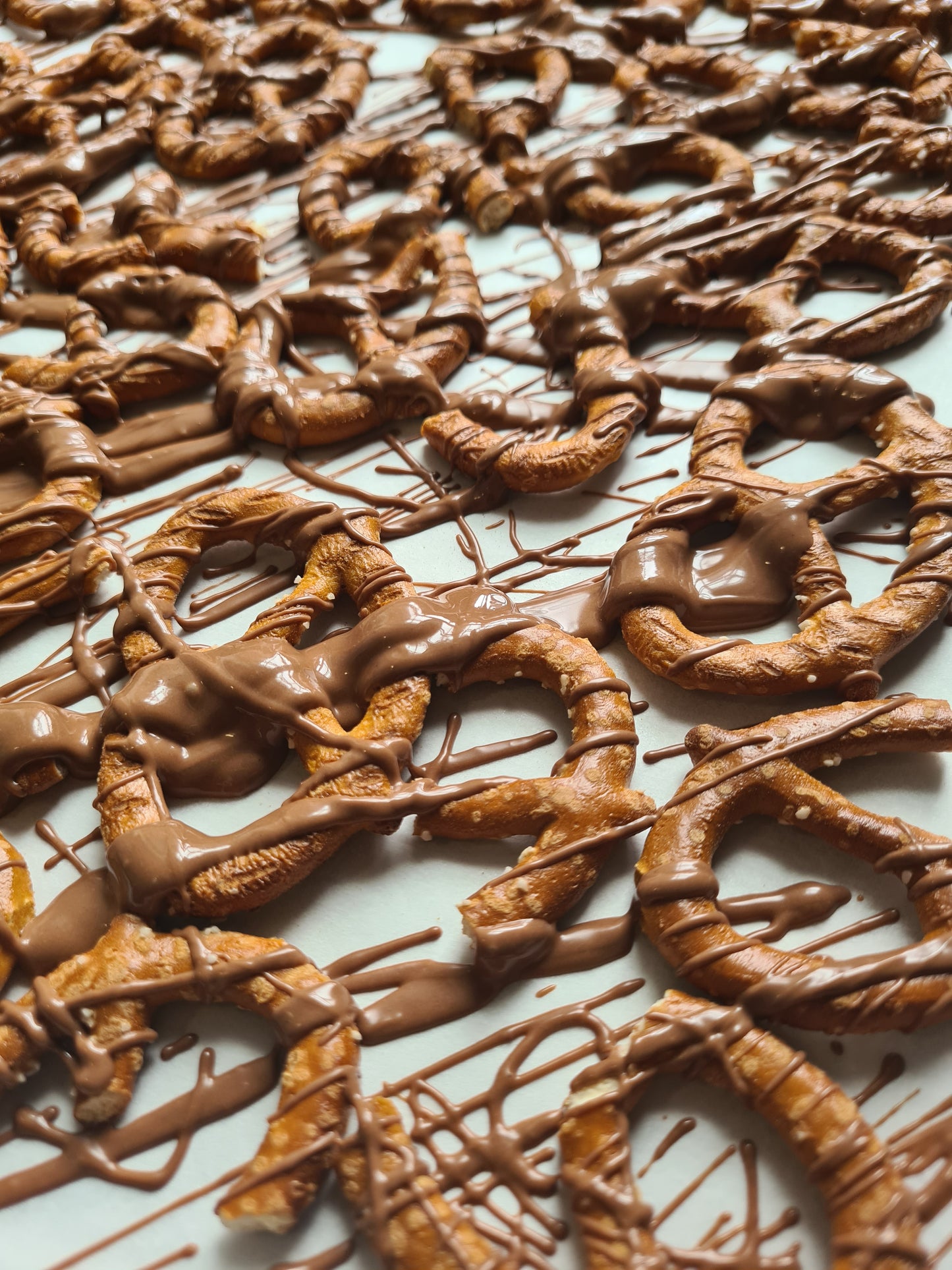 Milk or Dark Chocolate-Striped Pretzels