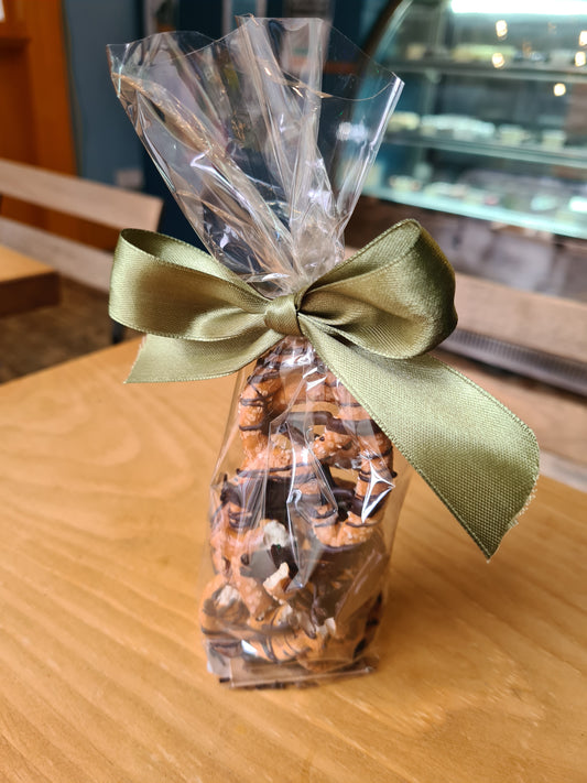 Milk or Dark Chocolate-Striped Pretzels