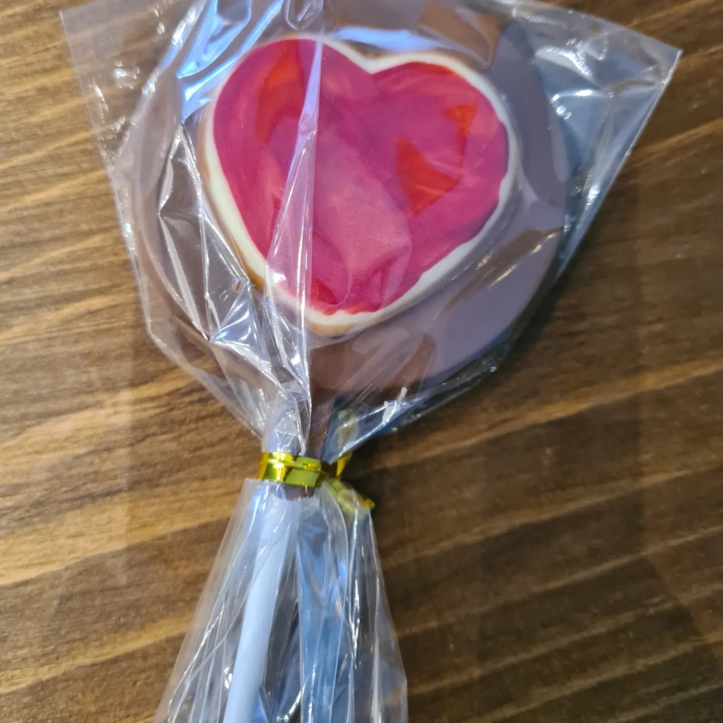 Ruby Heart Chocolate Lolly